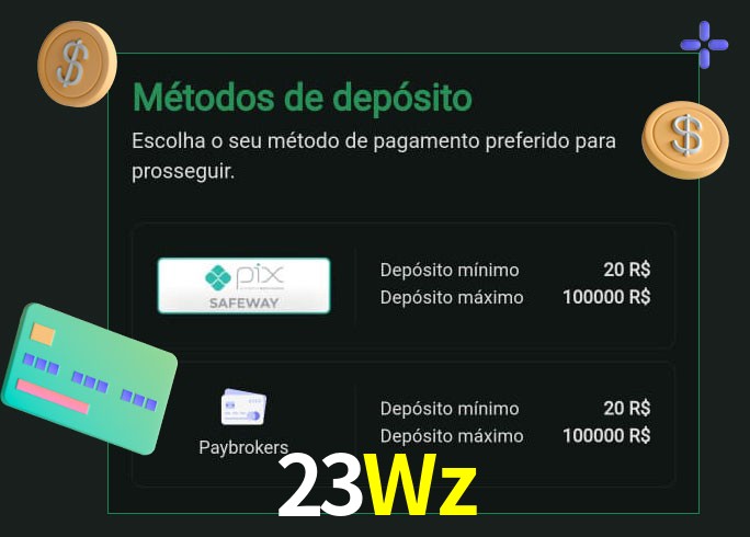 O cassino 23Wz oferece uma grande variedade de métodos de pagamento